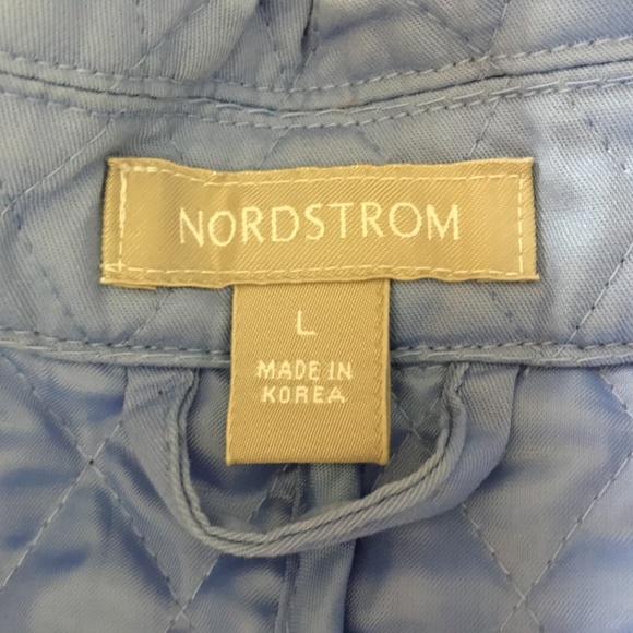 Nordstrom Blue Quilted Snap Closure Jacke Large - Picture 4 of 4